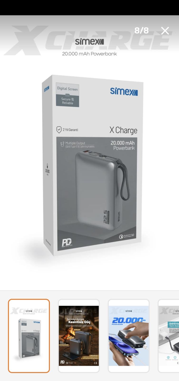 باور بانك بسعه 20000الف ملل امبير