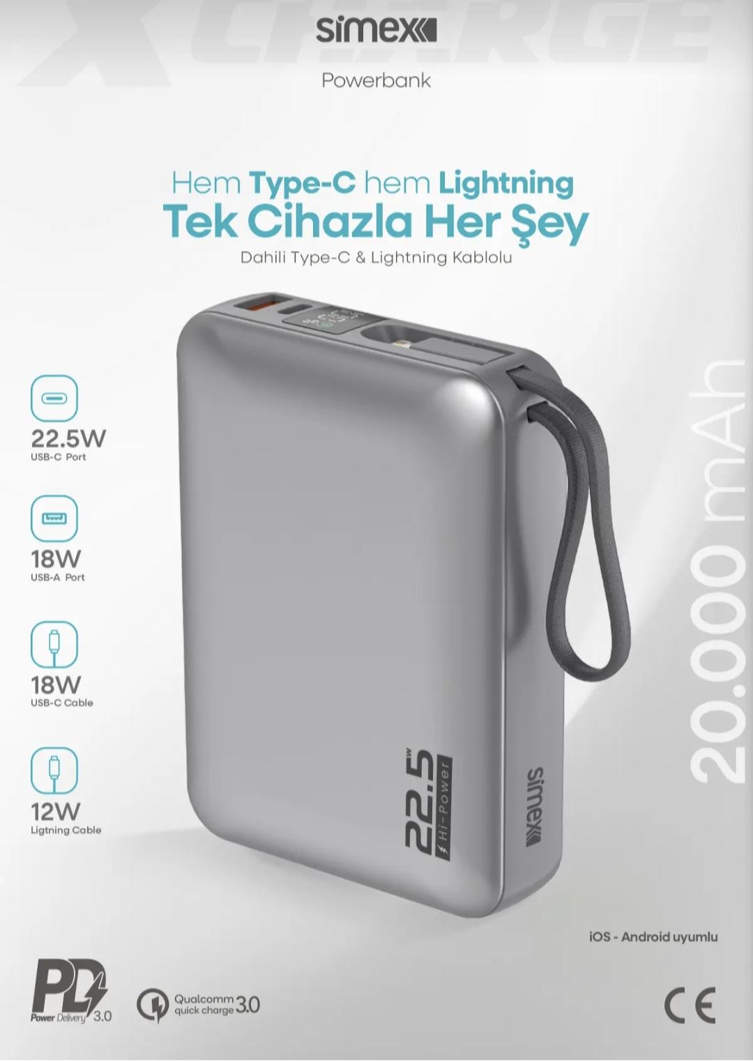 باور بانك بسعه 20000الف ملل امبير