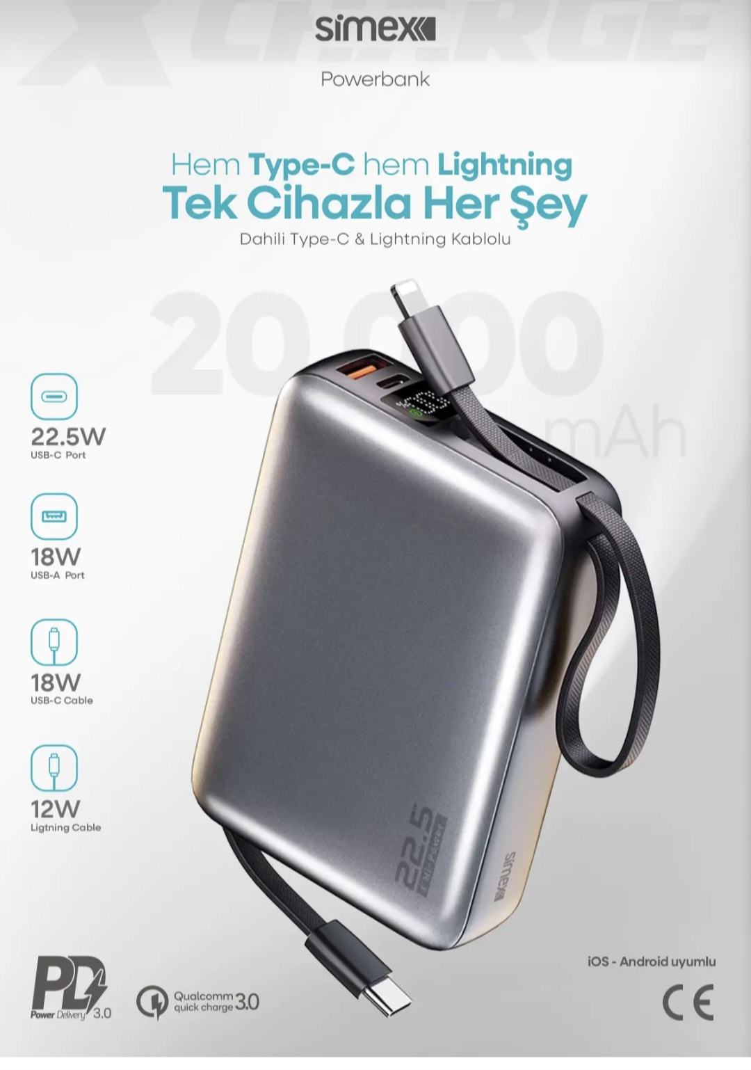 باور بانك بسعه 20000الف ملل امبير