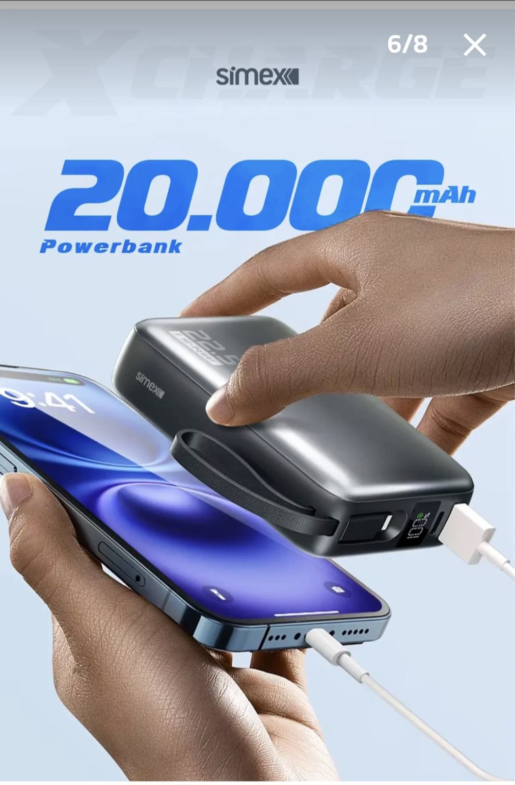 باور بانك بسعه 20000الف ملل امبير